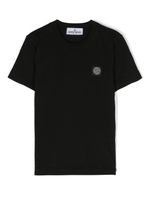 Stone Island Junior t-shirt en coton à patch logo - Noir - thumbnail