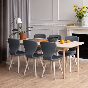 Bendt Eettafel Ove Eiken Whitewash, 210 x 100cm - Wit