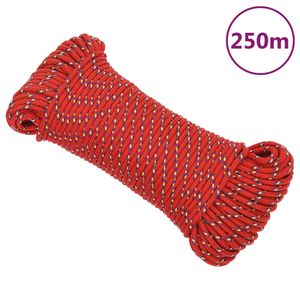 Boottouw 5 mm 250 m polypropyleen rood