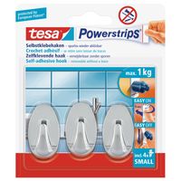 9x Tesa Powerstrips ovale haken chroom small klusbenodigdheden