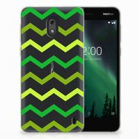 Nokia 2 TPU bumper Zigzag Groen - thumbnail