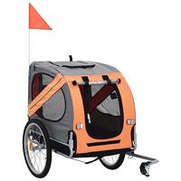 vidaXL Hondenfietskar Hondenkar Fietskar Fietswagen Hondentrailer Trailer Kar Fietstrolley Hondentrolley Hondenkar Fietsaccessoire Oranje Grijs
