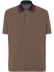 Balmain polo Mini à motif monogrammé en jacquard - Marron