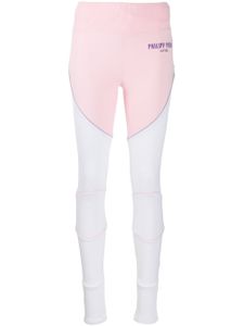 Philipp Plein legging à empiècements contrastants - Rose