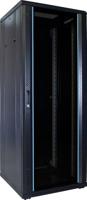 32U serverkast met glazen deur 600x600x1600mm (BxDxH) - Zwart - Maximale belasting 800 kg - Afsluitbaar met sleutel