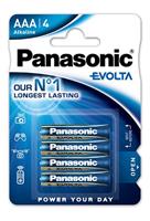 Panasonic Evolta Alkalinebatterij, AAA Micro, verpakking van 4 stuks, voor energie-intensieve producten, alkaline
