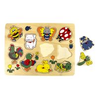 Playwood Houten Noppenpuzzel Dieren om het Huis, 10st - thumbnail