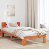 vidaXL Bedframe met Hoofdbord Wax Bruin 90x200 cm Massief Grenenhout