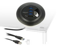 DeLOCK In-Desk Hub 3 Port USB 3.0 + 2 Slot SD Card Reader kaartlezer - thumbnail