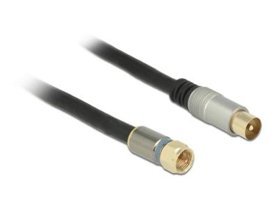 DeLock Premium F-Connector naar Coax female kabel-1.0 meter DeLock Premium F-Connector naar Coax female kabel-1.0 meter
