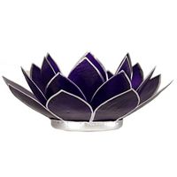 Lotus Sfeerlicht Violet 7e Chakra Zilverrand - thumbnail