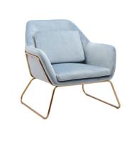 Fauteuil Luzia Blauw + Goud frame