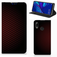 Huawei P Smart (2019) Hoesje met Magneet Geruit Rood - thumbnail