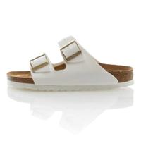 Birkenstock Arizona Birko-Flor sandalen, wit (witte lak), 38 EU smal, Wit gelakt, 38 EU Étroit