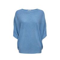 JDY ribgebreide trui JDYNEW met vleermuismouwen blauw