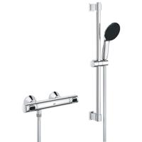 GROHE Precision Flow QuickFix Doucheset - douchekraan thermostatisch - met koppelingen - met glijstangset - 60cm - met handdouche - 1 straalsoort - chroom 34800001