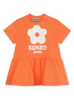 Kenzo Kids robe courte évasé à logo imprimé - Orange