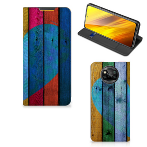 Xiaomi Poco X3 Pro | Poco X3 Book Wallet Case Wood Heart - Cadeau voor je Vriend