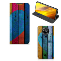 Xiaomi Poco X3 Pro | Poco X3 Book Wallet Case Wood Heart - Cadeau voor je Vriend - thumbnail