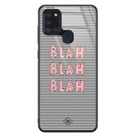 Samsung Galaxy A21s glazen hardcase - Blah blah blah