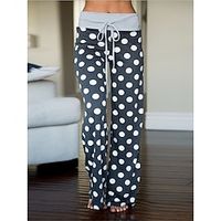 Dames Grote maten Loungewear Broeken Streep Gestipt Modieus Casual Zacht Huis Dagelijks Bed Polyester Ademend Lange broek Pantalon Zomer Lente Zwart Wit Lightinthebox