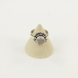 Zilveren Ring met Rozenkwarts Maat 16,5 - Model 2 (Sterling Zilver 925)