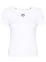 Marine Serre t-shirt en maille nervurée à logo brodé - Blanc