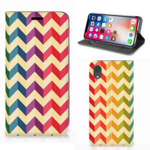 Apple iPhone Xr Hoesje met Magneet Zigzag Multi Color