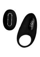 Vibrating Cock Ring with Remote Control - Black - thumbnail