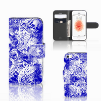 Telefoonhoesje met Naam Apple iPhone 5 | 5s | SE Angel Skull Blauw - thumbnail