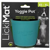 LICKIMAT Yoggiepot, afleiding, plezier en verrijking. Langdurige rubberen liksnoepdispenser voor alle hondenmaten en slowfeeder voor kleine honden. De nieuwste LickiMat