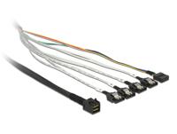 DeLOCK 0.5m, SFF-8643/4 x SATA 7p 0,5 m Multi kleuren