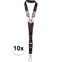 10 x keycord wolf 2 x 50 cm
