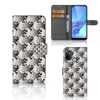 OPPO A53 | OPPO A53s Telefoonhoesje met Pasjes Salamander Grey