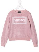 Versace Kids pull à logo brodé - Rose