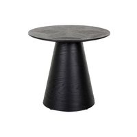 Richmond Ronde Bijzettafel Blax Ø58cm, Eikenhout en staal - zwart - thumbnail