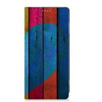 Motorola Moto G13 | G23 Book Wallet Case Wood Heart - Cadeau voor je Vriend