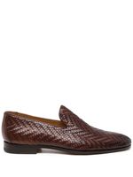 Magnanni mocassins en cuir tressé - Marron