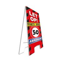 Waarschuwingsbord 50 jaar Abraham - thumbnail