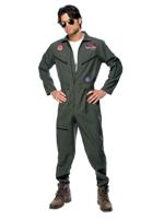 Smiffys, Heren Top Gun Kostuum, Overall, Naambordje En Zonnebril, Top Gun, Maat: M, 36287