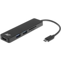 USB-C Hub 3 port met cardreader USB-hub - thumbnail