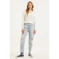 Tommy Jeans high waist mom jeans met logo light denim