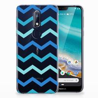 Nokia 7.1 TPU bumper Zigzag Blauw - thumbnail