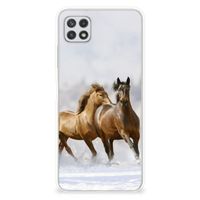 Samsung Galaxy A22 5G TPU Hoesje Paarden - thumbnail