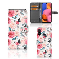 Samsung Galaxy A20s Hoesje Butterfly Roses - thumbnail