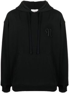 Nanushka hoodie en coton à logo brodé - Noir