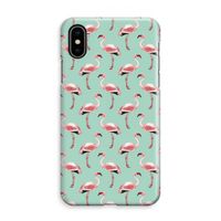 Flamingoprint groen: iPhone XS Max Volledig Geprint Hoesje