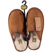 Warme sloffen/pantoffels cognac bruin voor dames 41-42  -