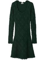 Burberry robe en maille Aran à manches longues - Vert - thumbnail