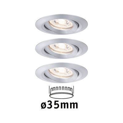 Paulmann 94297 EBL Nova mini Coin LED-inbouwlamp Set van 3 stuks LED 4 W Aluminium